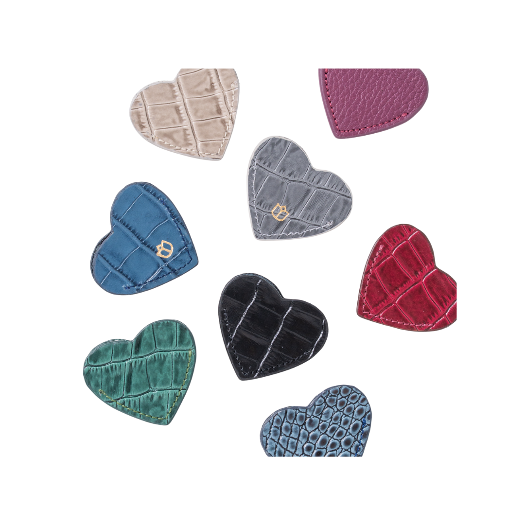 HEART BOOKMARK TAUPE CROC