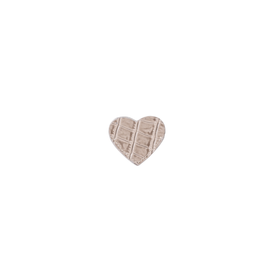 HEART BOOKMARK TAUPE CROC