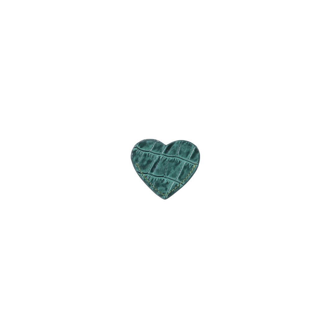 HEART BOOKMARK GREEN CROC