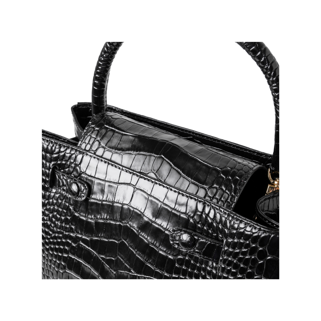 ALEKSANDRA MAXI BLACK CROC