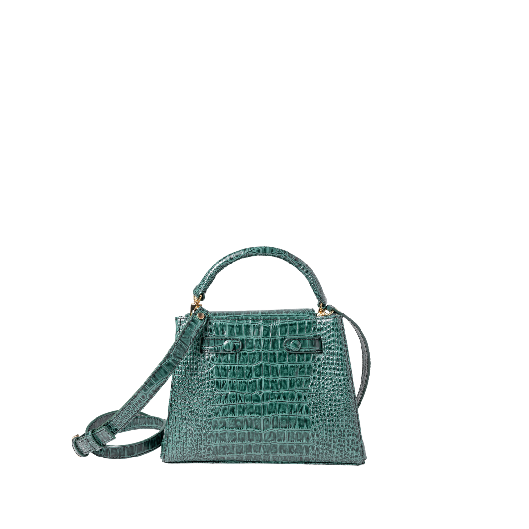 ALEKSANDRA MIDI GREEN CROC