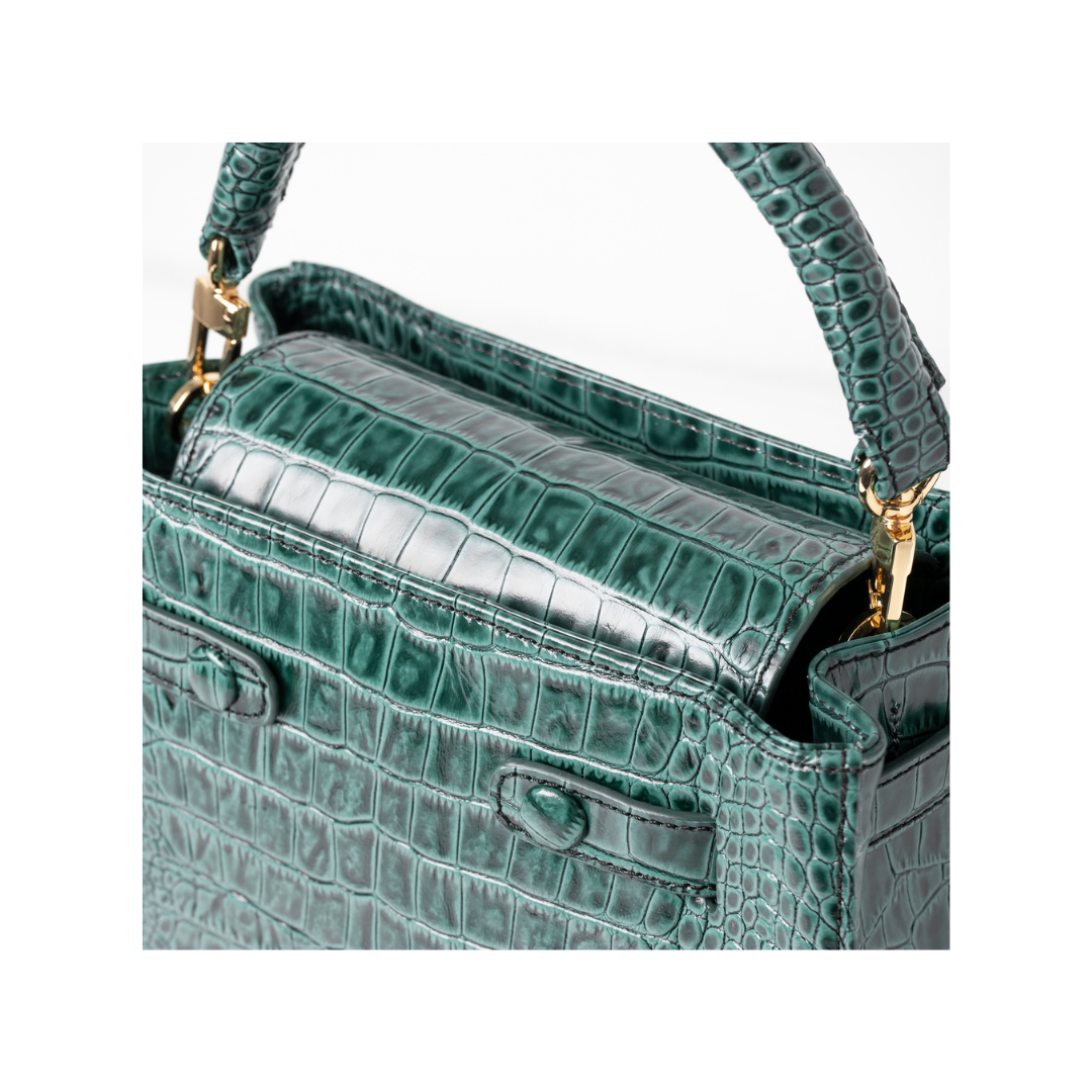 ALEKSANDRA MIDI GREEN CROC