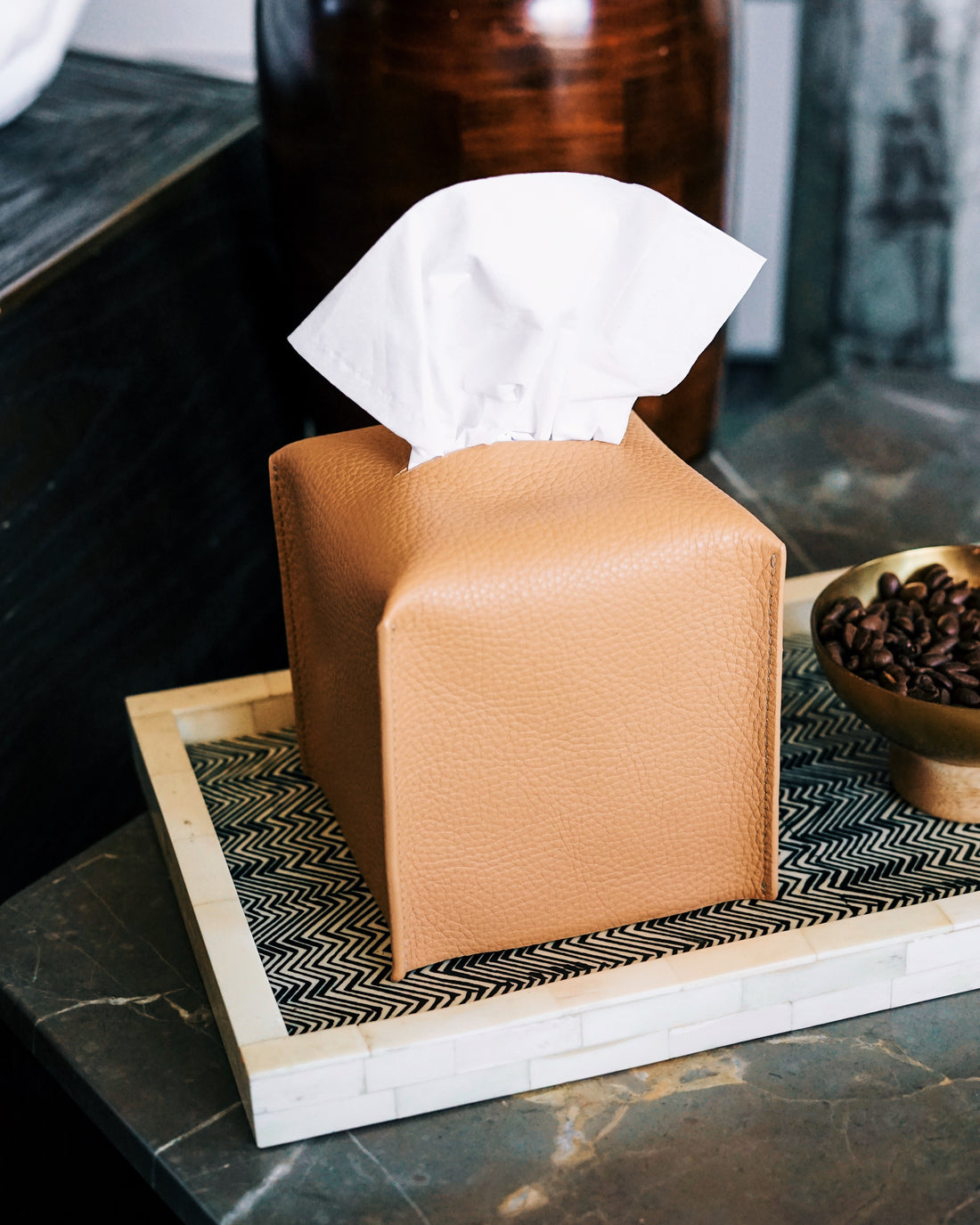 CAMERON TISSUE BOX COVER BEIGE