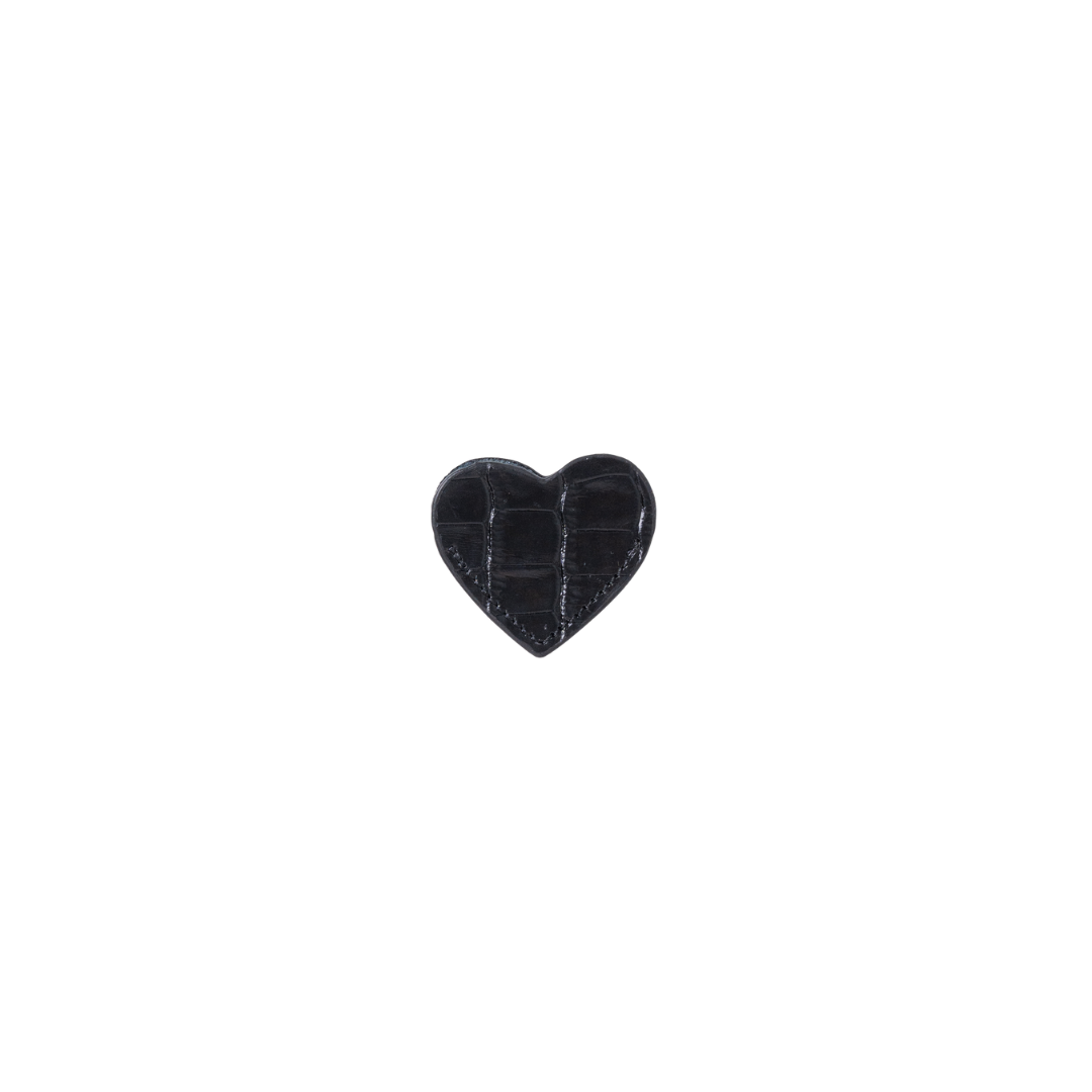 HEART BOOKMARK BLACK CROC