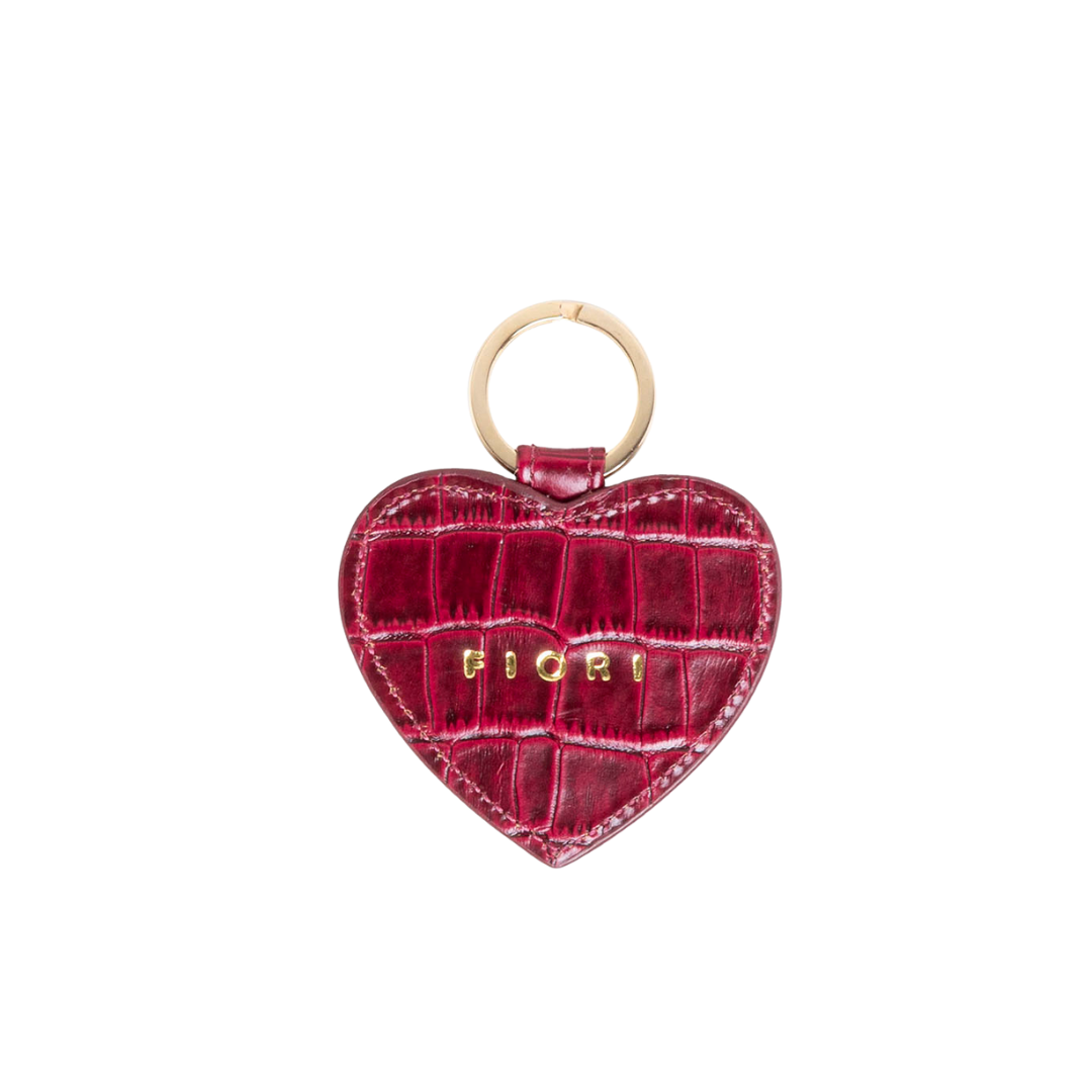 HEART KEYCHAIN RED CROC