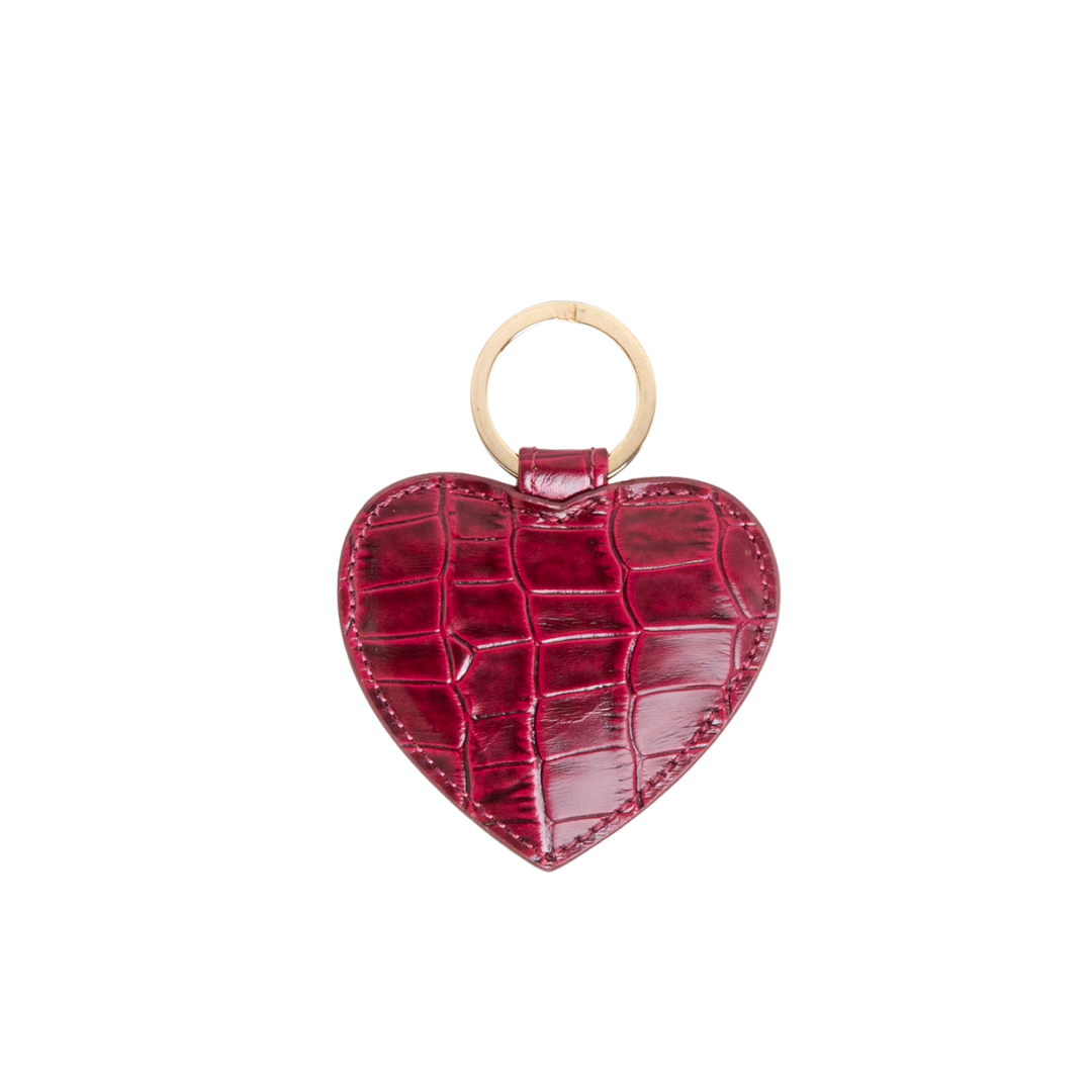 HEART KEYCHAIN RED CROC