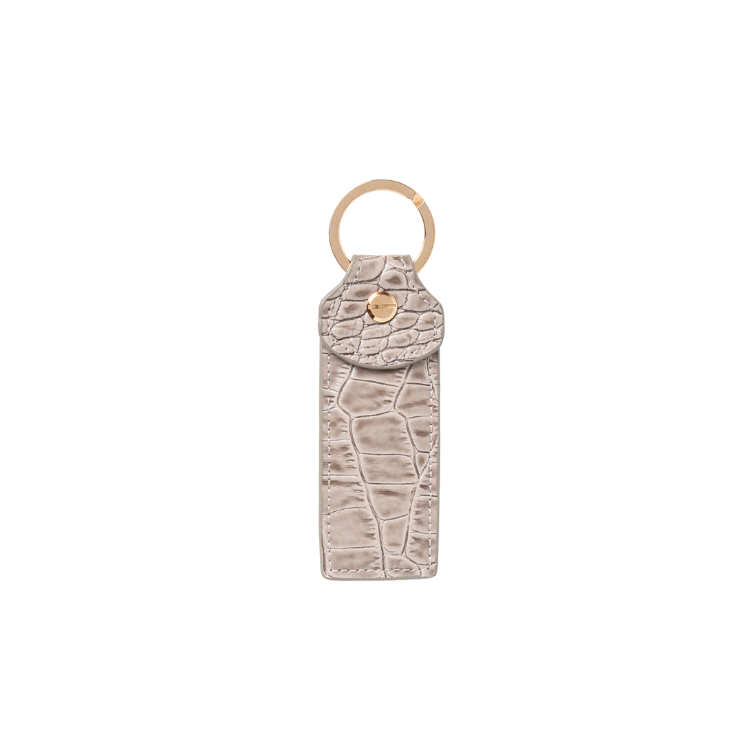 TROQUEL KEYCHAIN TAUPE CROC